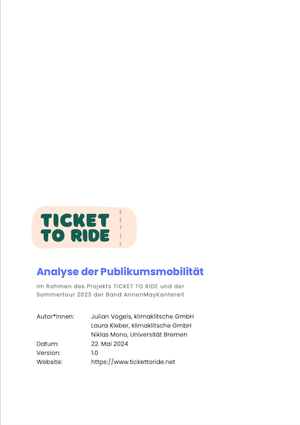 TICKET TO RIDE Analyse der Publikumsmobilität